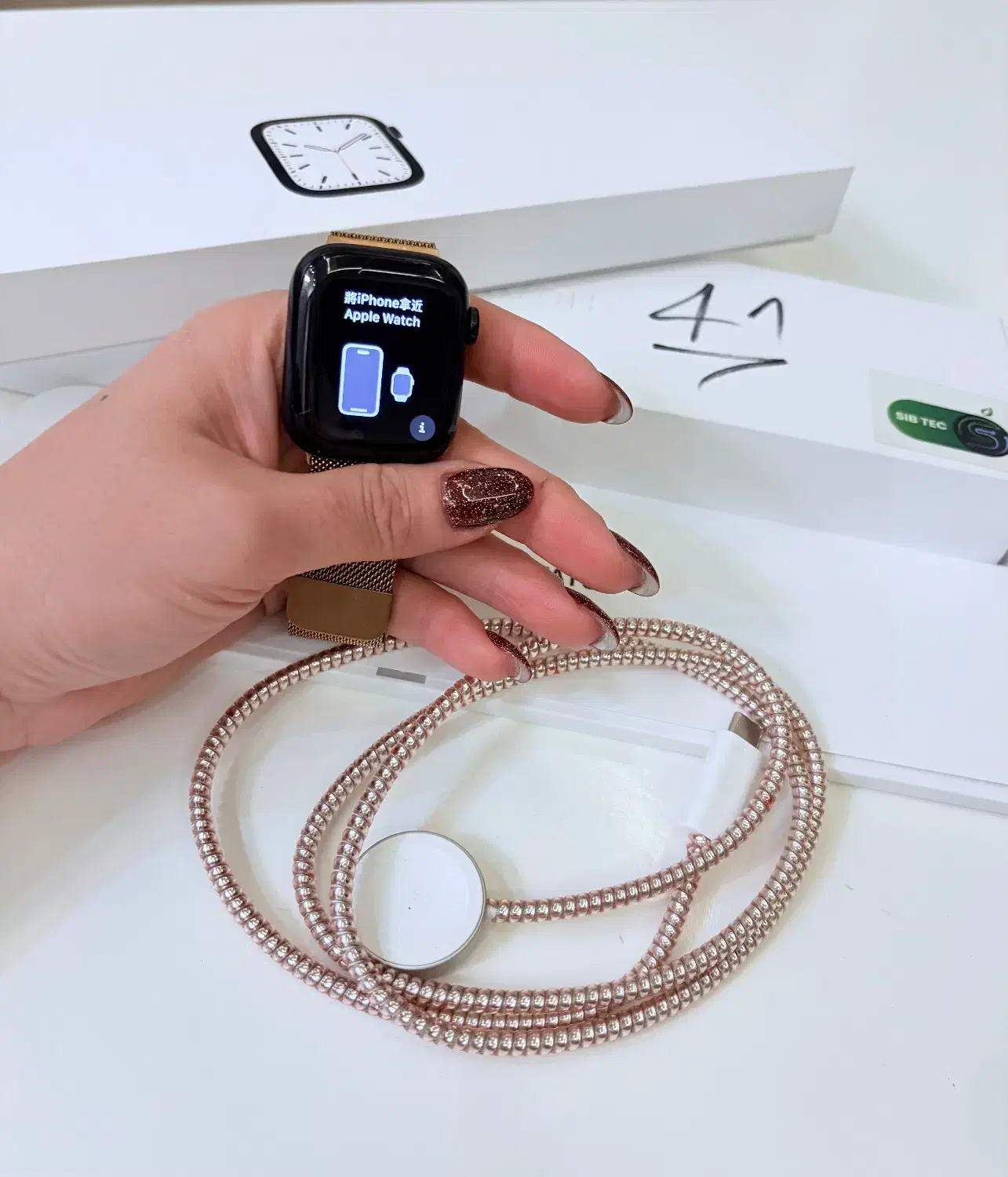 اپل واچ سری ۷ سایز ۴۱ آلومینیوم مشکی در حدآکبند|ساعت|لاهیجان, شیشه گران|دیوار