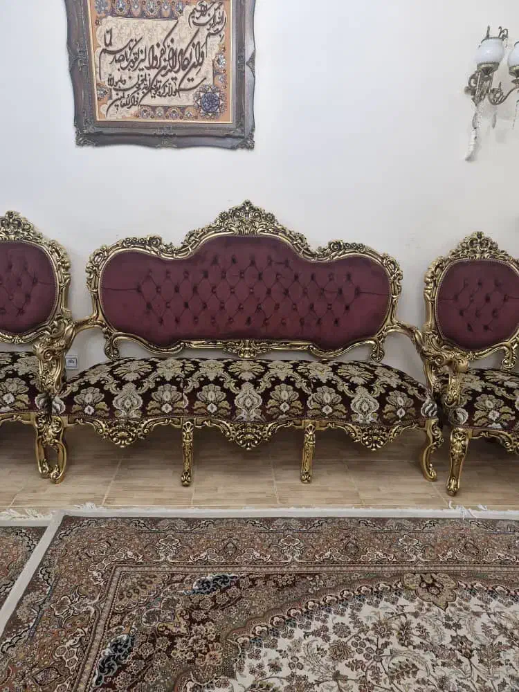 مبلمان ۹ نفره کلاسیک با پارچه ترک اصل|مبلمان خانگی و میز عسلی|تهران, شهرک آزادی|دیوار