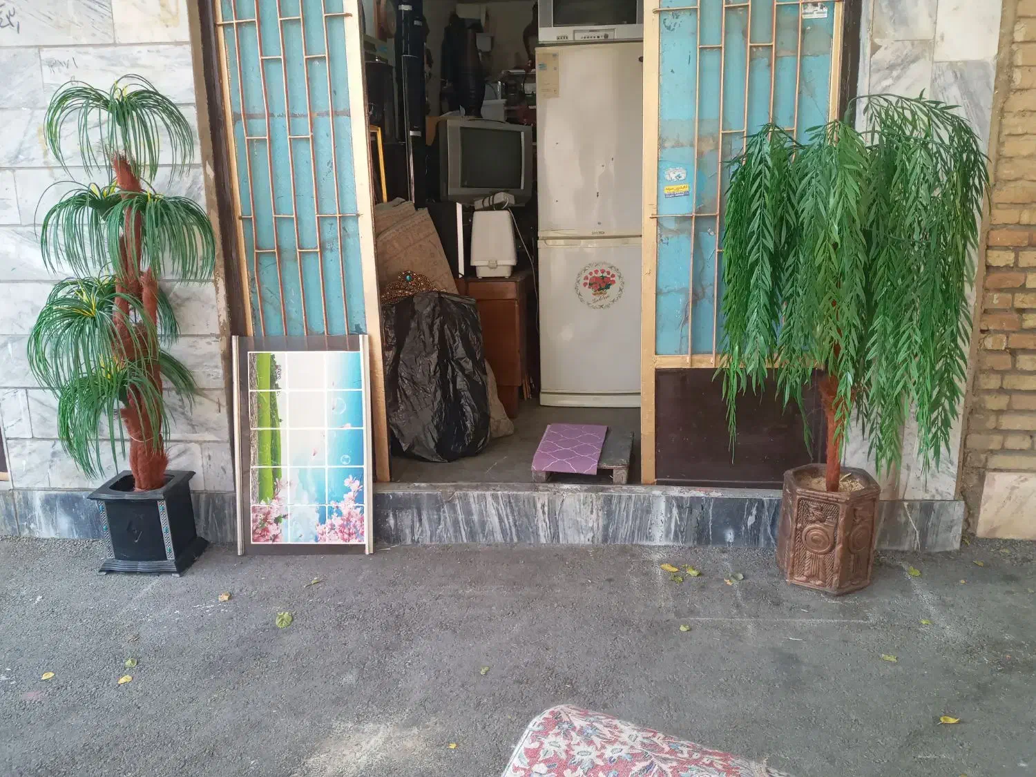 دوعدد درختچه|گل مصنوعی|بروجرد, |دیوار