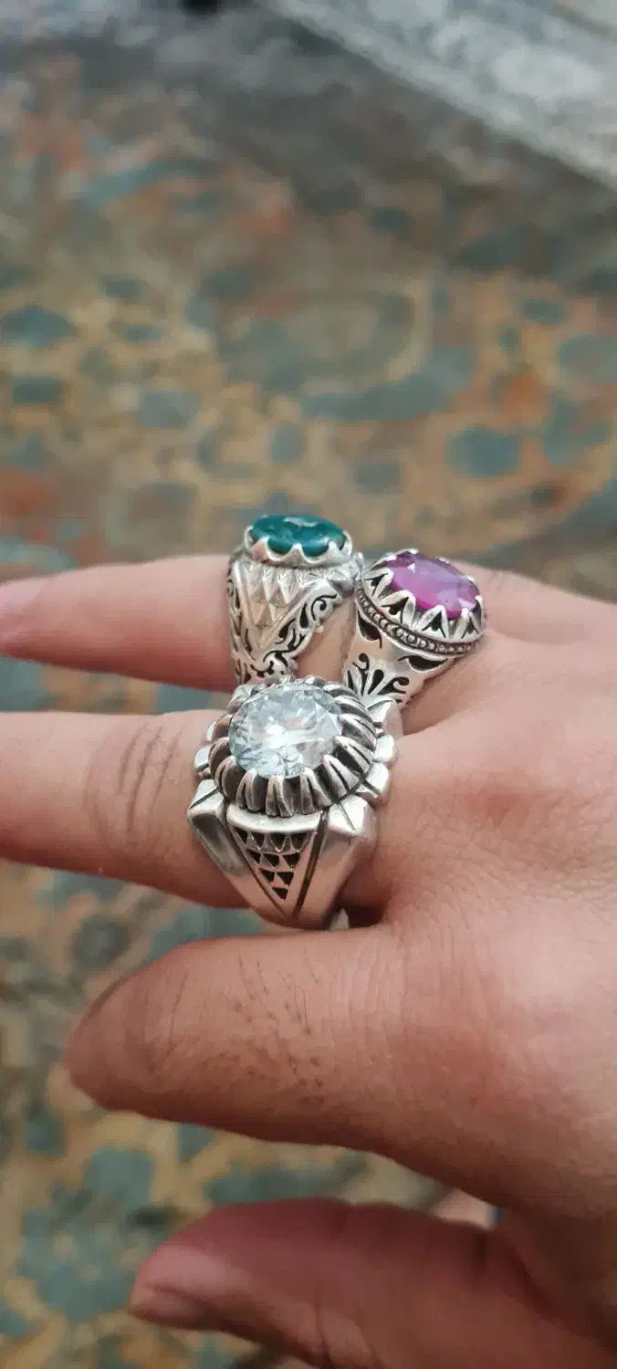 تعدادی انگشتر دست ساز نقره 925|جواهرات|آشتیان, |دیوار