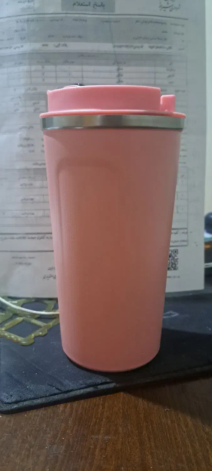 تراول ماگ صورتی مارک coffee|ظروف سرو و پذیرایی|شیراز, نیایش|دیوار