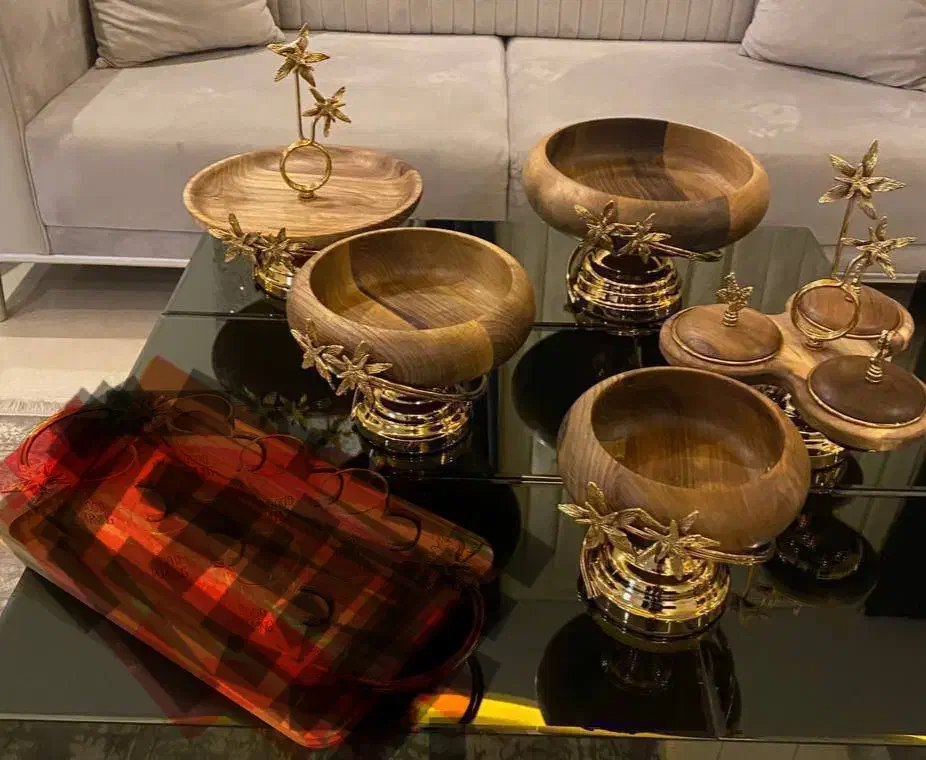 سرویس چوبی لیلیوم و ستاره برنز شاکر|ظروف سرو و پذیرایی|اردبیل, |دیوار