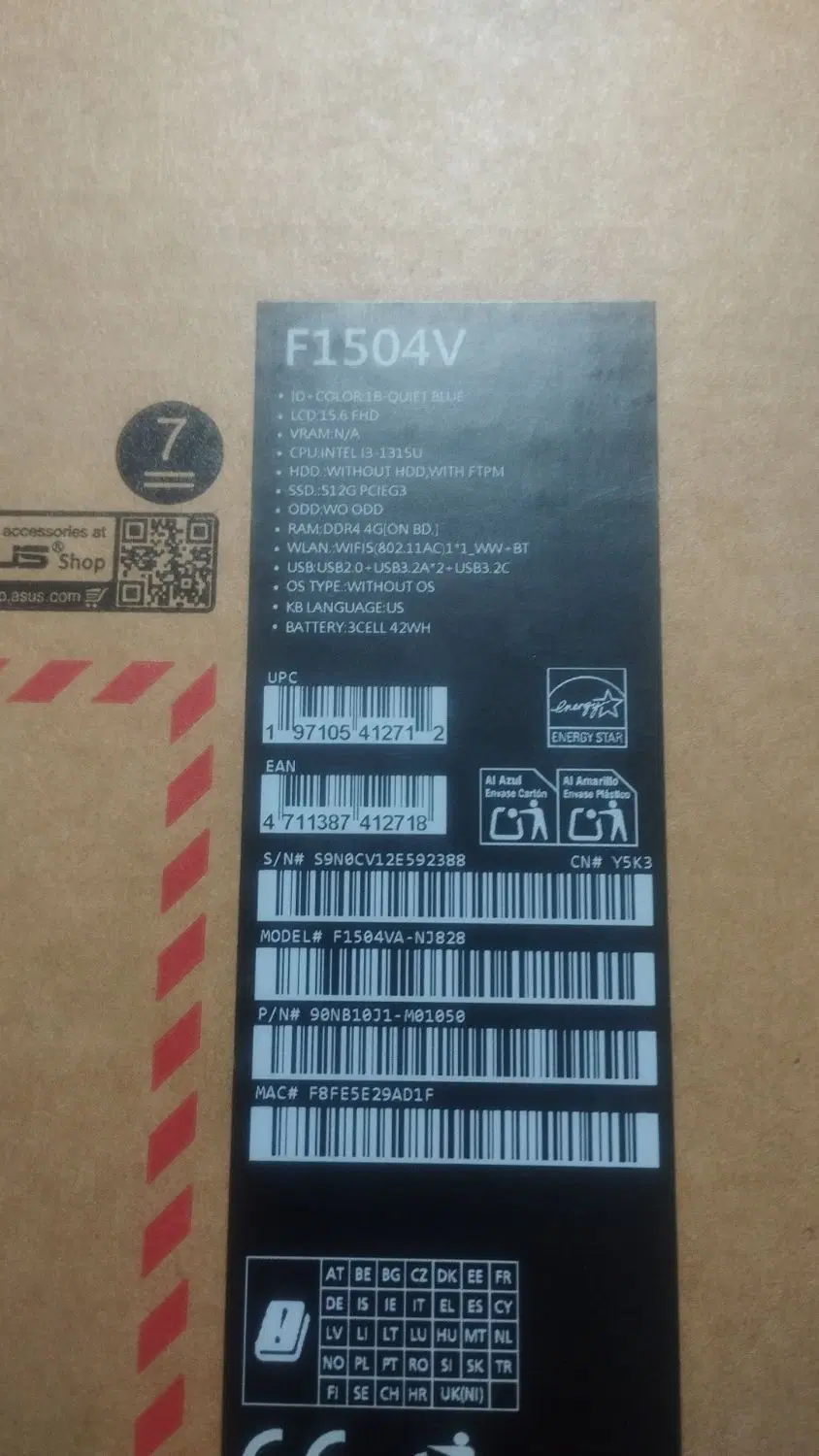 لپ تاپ ایسوس (رودبار )ASUS  F1504VA i3  4GB 512GB|رایانه همراه|رشت, شهرک آیت الله منتظری|دیوار