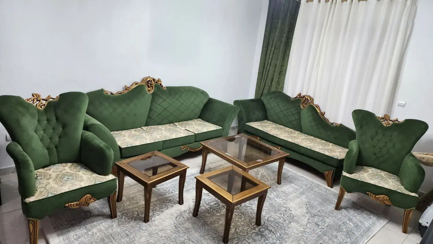 مبل ۸نفره و میز وسط و عسلی|مبلمان خانگی و میز عسلی|کیش, |دیوار