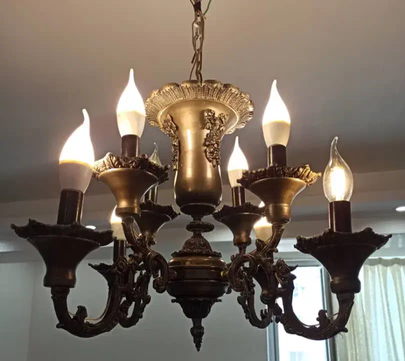 لوستر کلاسیک برنزی ، ۸ شاخه|لوستر و چراغ آویز|بندرعباس, |دیوار