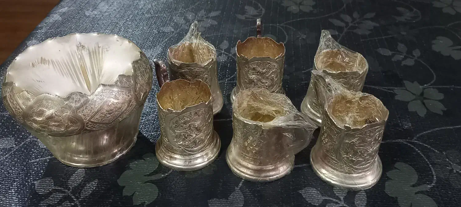 سرویس چایخوری برنجی|صنایع دستی و سایر لوازم تزئینی|اصفهان, خواجو|دیوار