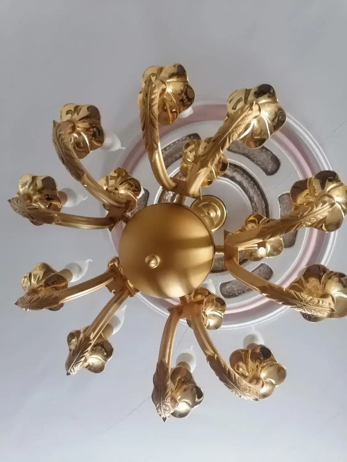 لوستر برنجی آب طلا|لوستر و چراغ آویز|قرچک, مهدیه|دیوار