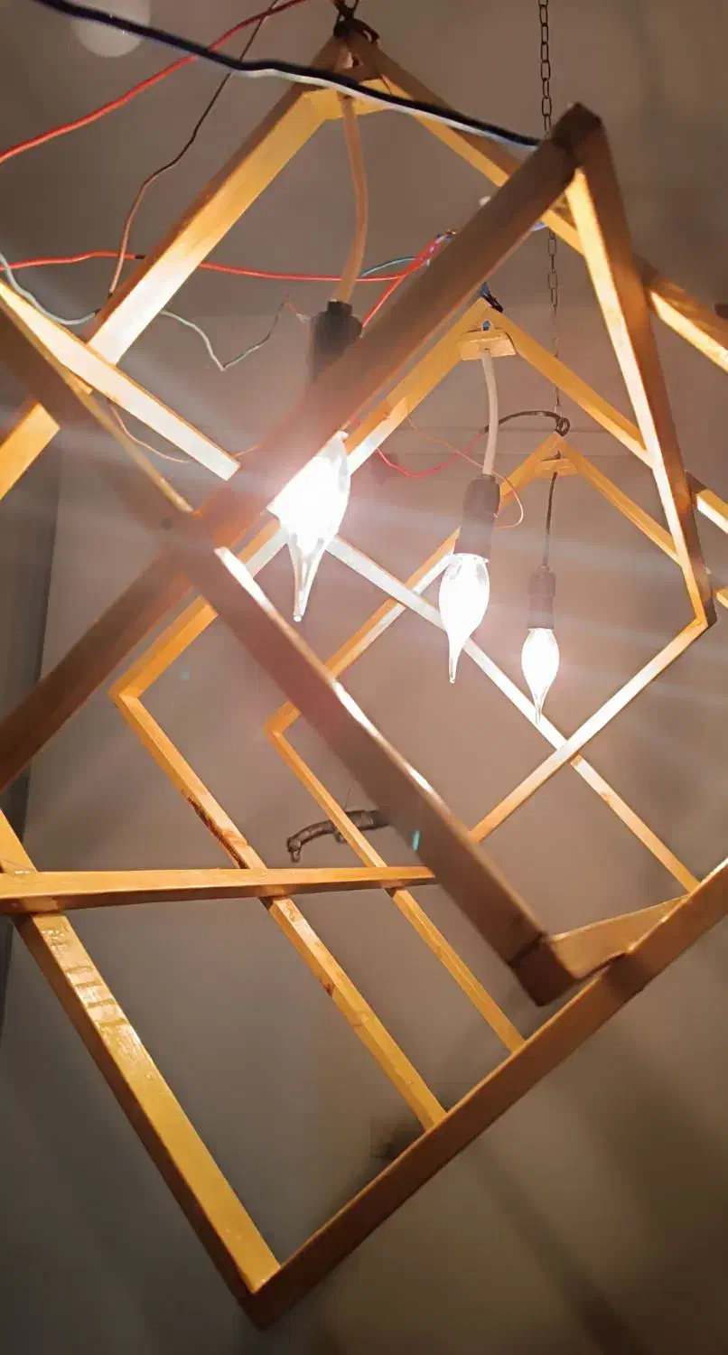 لوستر چوبی کافه|لوستر و چراغ آویز|خرمآباد, |دیوار