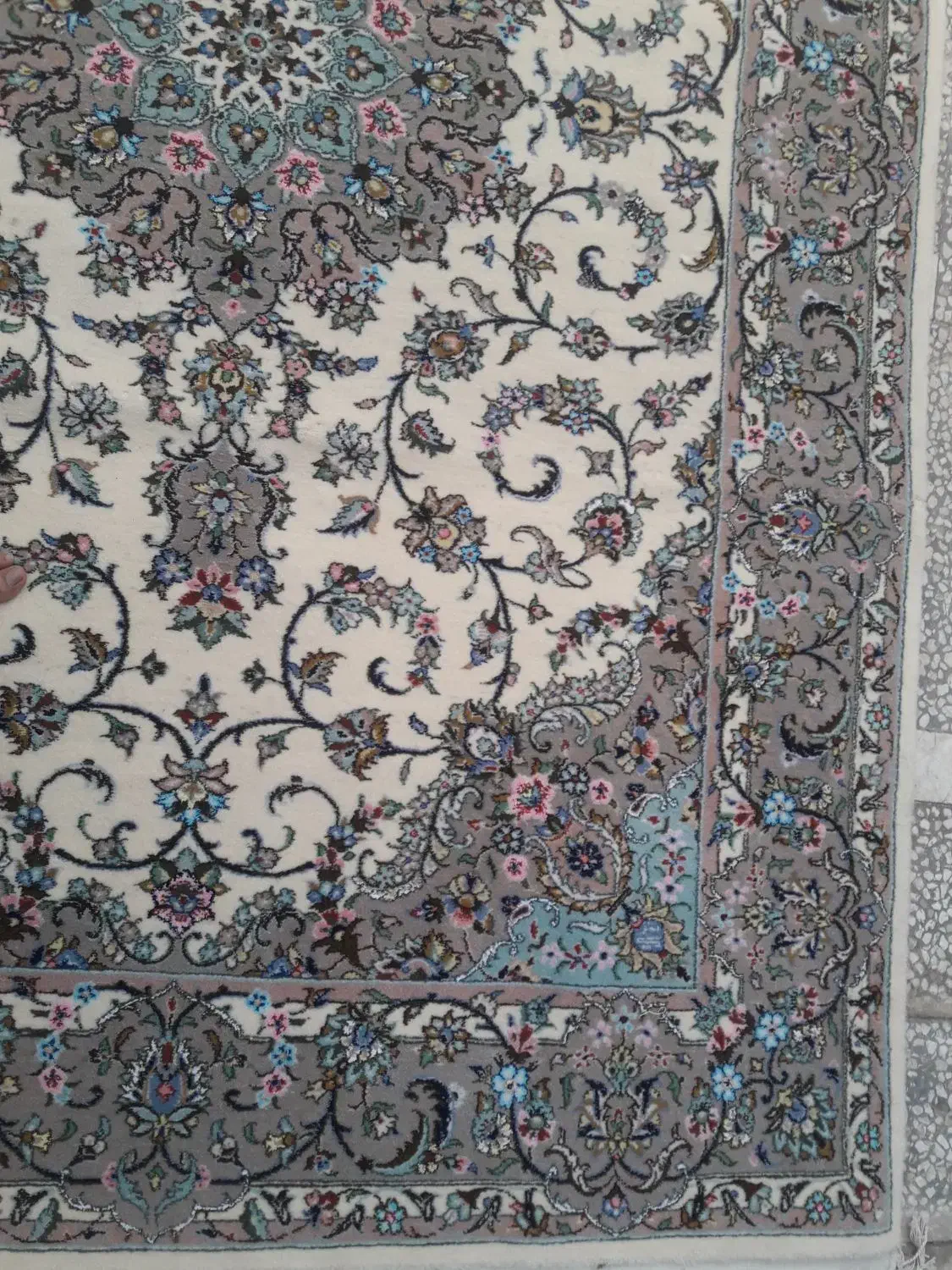 فرش جفت ۶ متر پشم نقشه تقدیسی|فرش|کاشان, درب زنجیر|دیوار