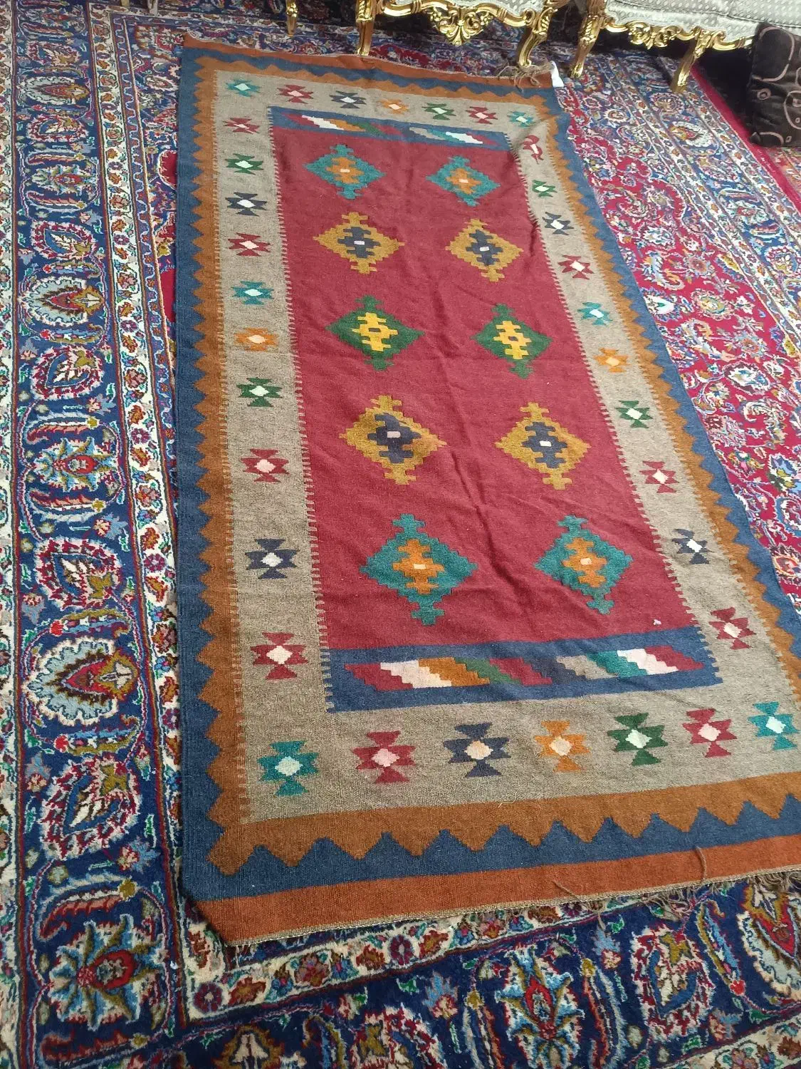 قالیچه دستباف پشم شتر|فرش|مشهد, ایثارگران|دیوار