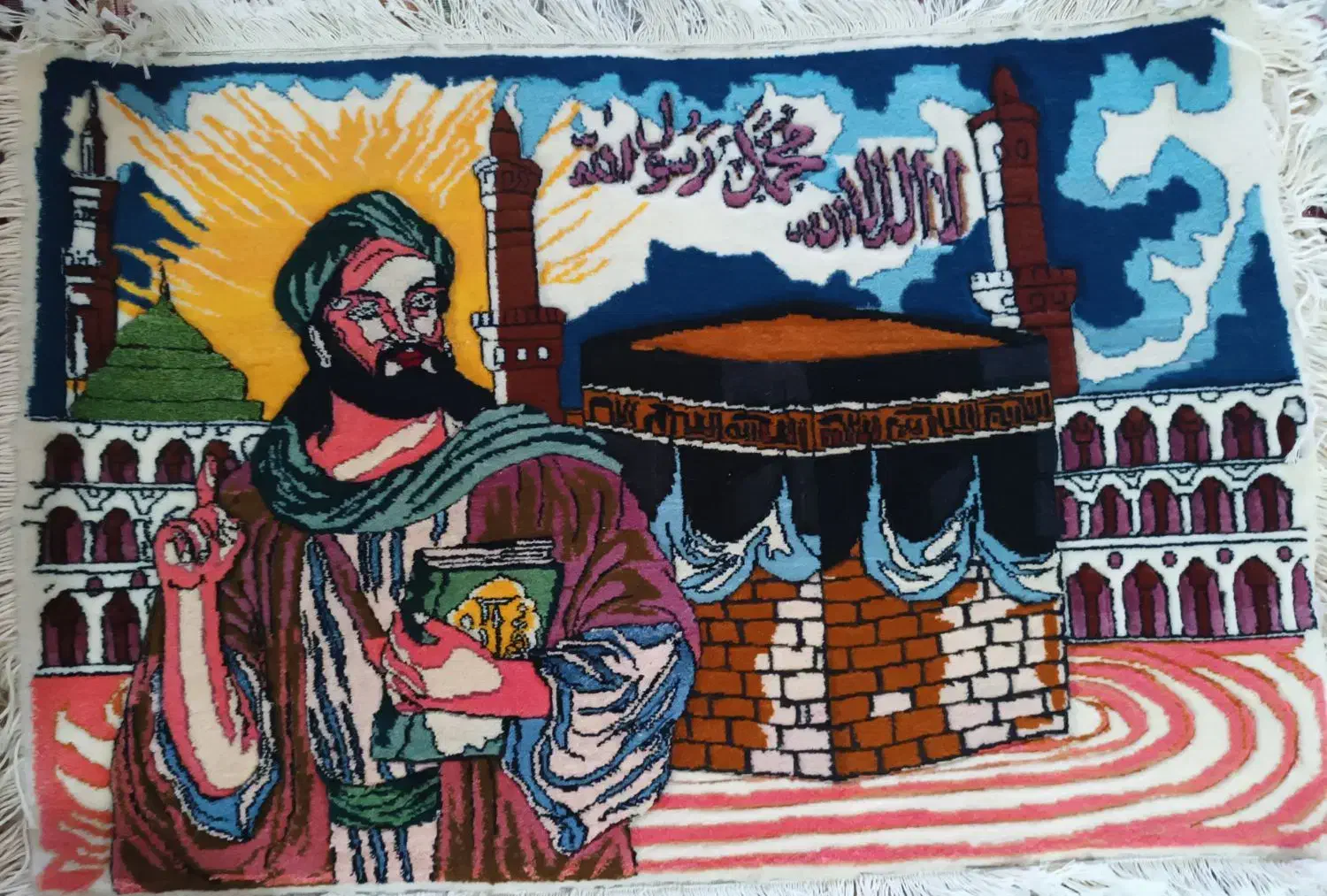 تابلو فرش دستبافت طرح مکه|تابلو فرش|پاکدشت, پاکدشت (مامازند)|دیوار