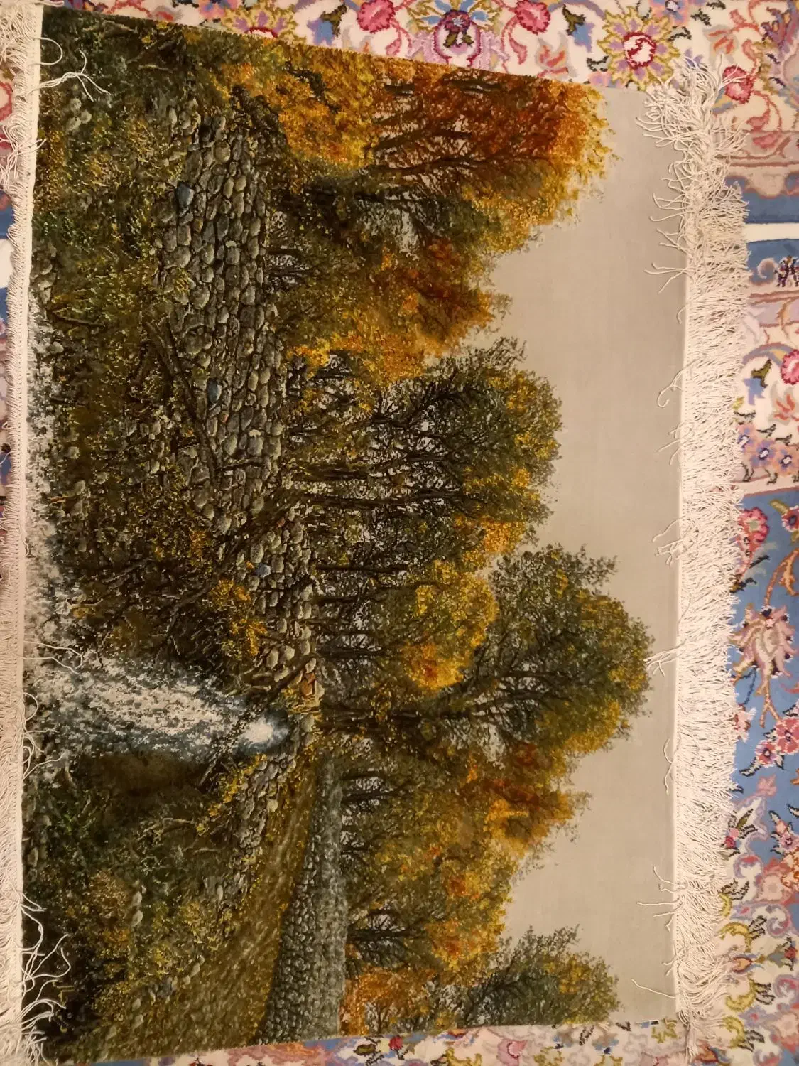 تابلو فرش دست بافت  ریز سرد رود ۵۰ رج چله ابریشم|تابلو فرش|تبریز, |دیوار