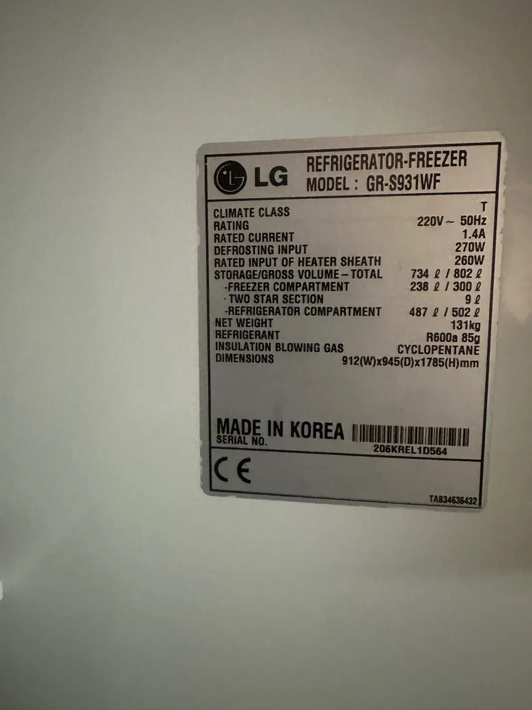 یخچال ساید ال جی ۳۴فوت کاملا سالم|یخچال و فریزر|کیش, |دیوار