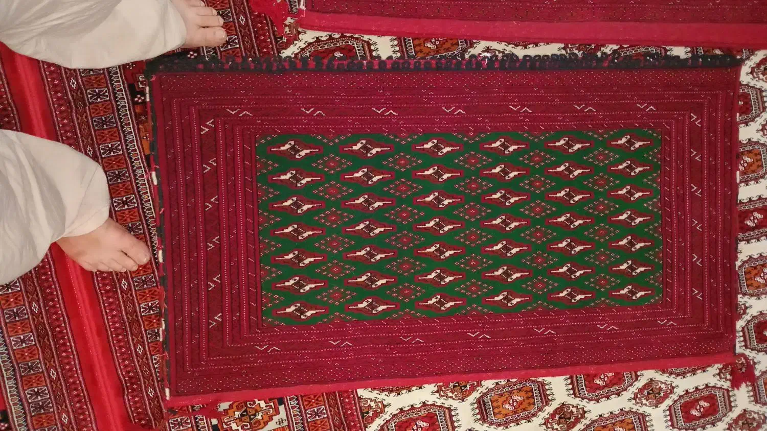 دوجفت پشتی ترکمنی باکیفیت وبانخ بهترین ریز نقش|گلیم، جاجیم، گبه|کلاله, |دیوار