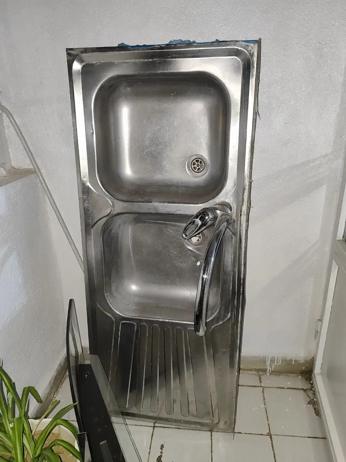 سینک استیل دو لنگه+شیر اهرمی سالم|کافی‌شاپ و رستوران|همدان, |دیوار