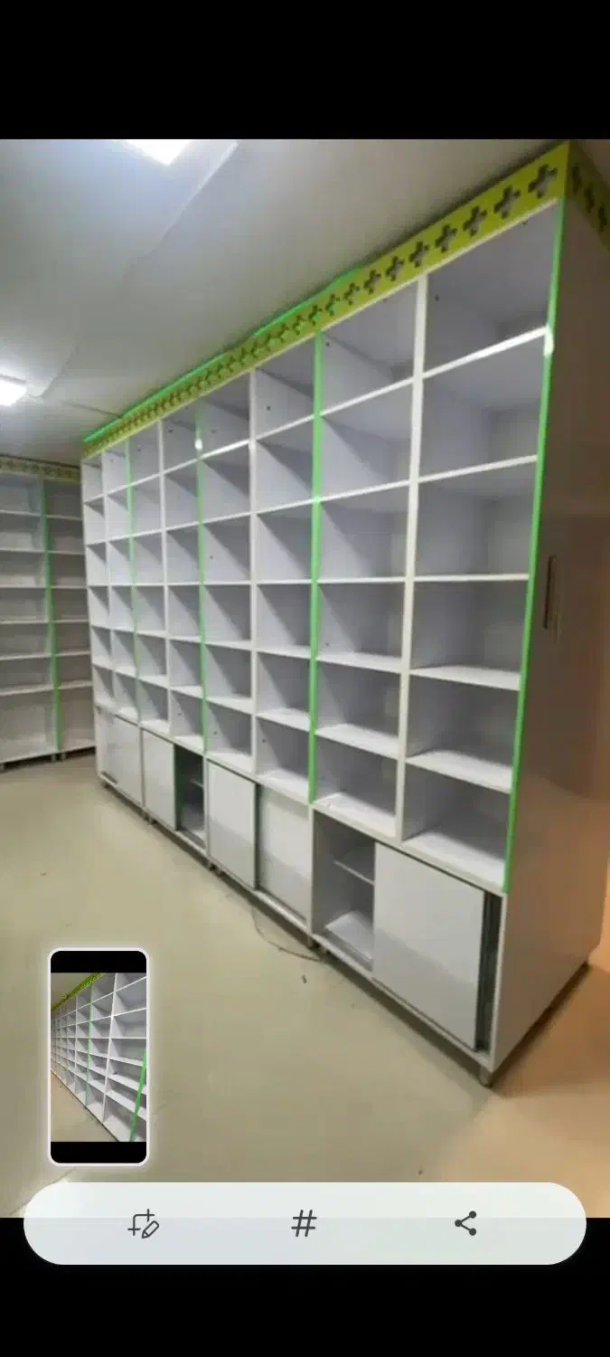 قفسه ام دی اف مخصوص داروخانه ومغازه|کتابخانه، شلف، قفسه‌های دیواری|کرمانشاه, |دیوار