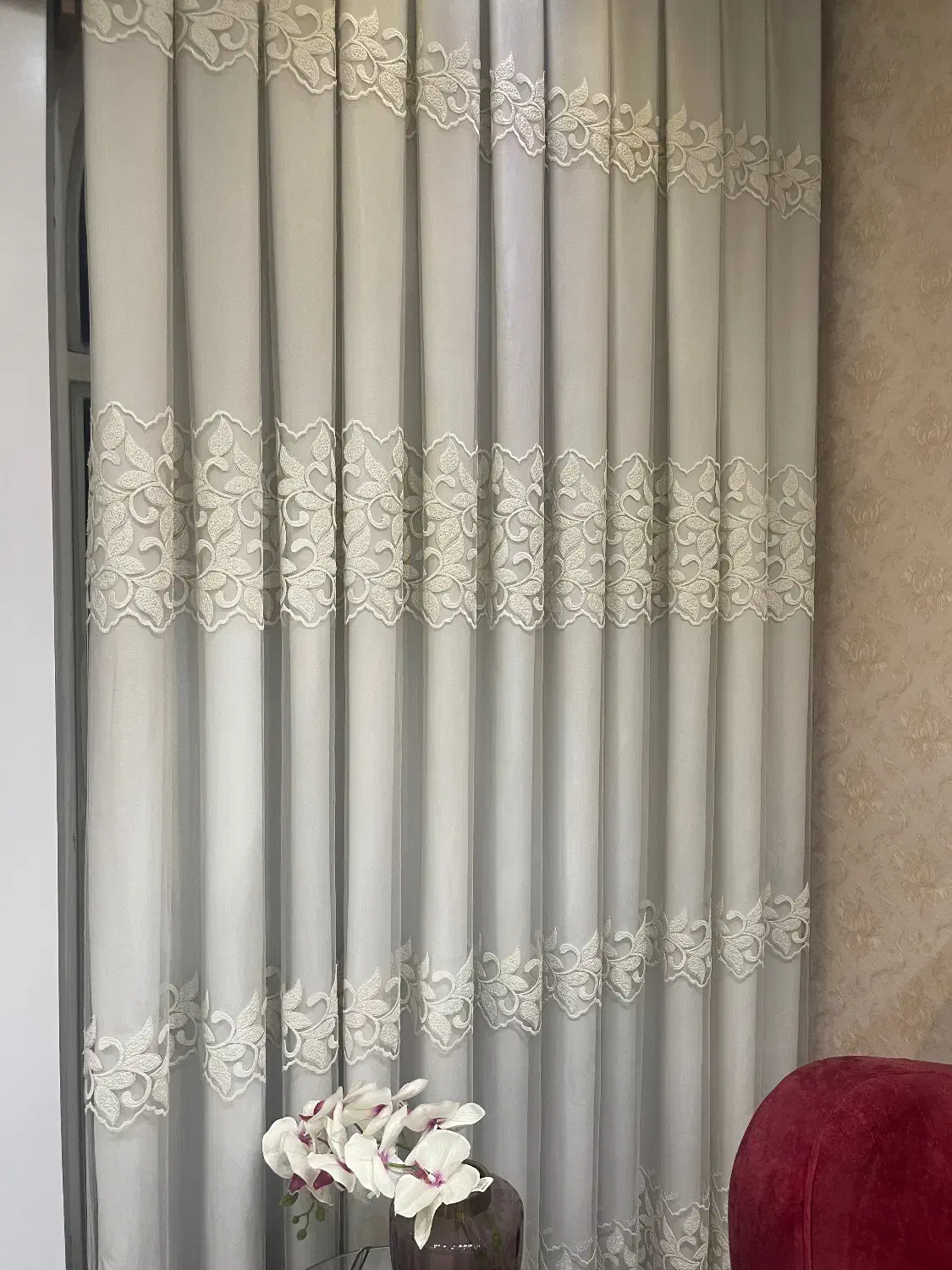 دو جفت پرده ۱۳۰ در ۳ متر|پرده، رانر، رومیزی|لنجان, |دیوار