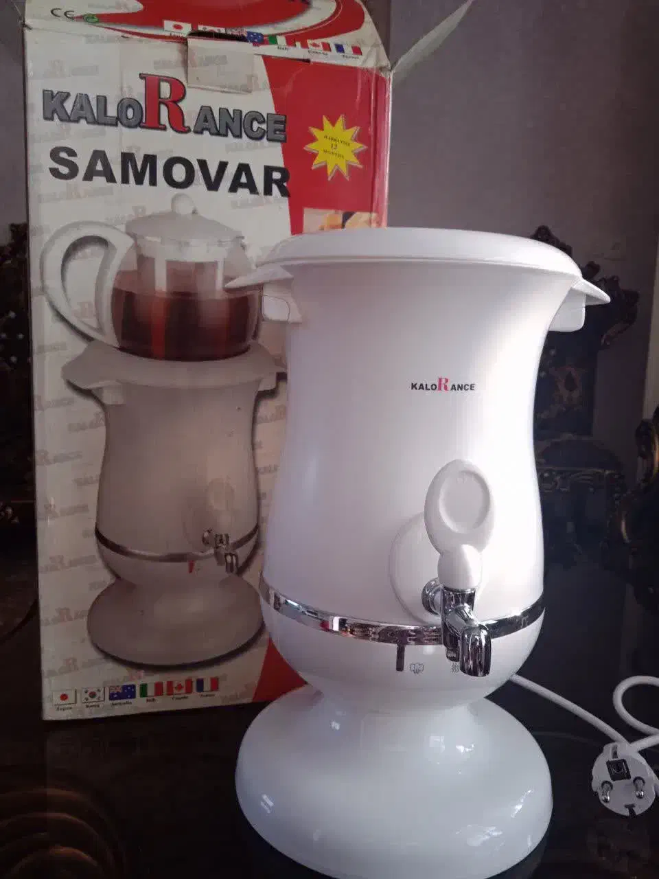 چاییسازکلورانسسفیدبدونقوریباکارتن|سماور، چایساز، قهوهساز|سمنان, |دیوار