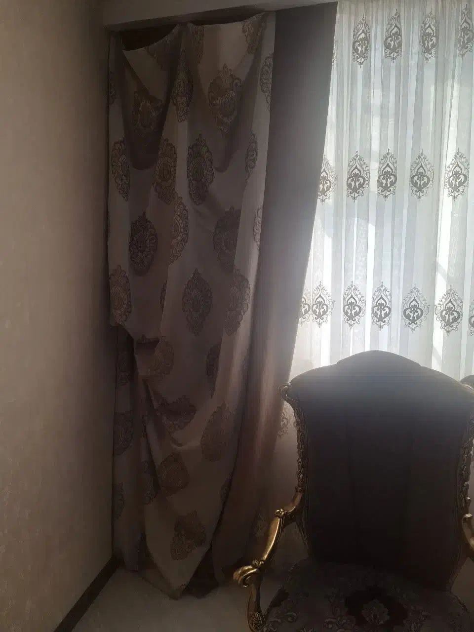 پرده حریر ساده و دستک پرده|پرده، رانر، رومیزی|مشهد, جانباز|دیوار