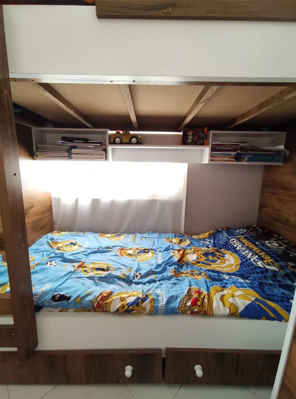 تخت دو طبقه مخصوص نوجوان و جوان چوبی|تخت و سرویس خواب|شهریار, شهرک وائین|دیوار