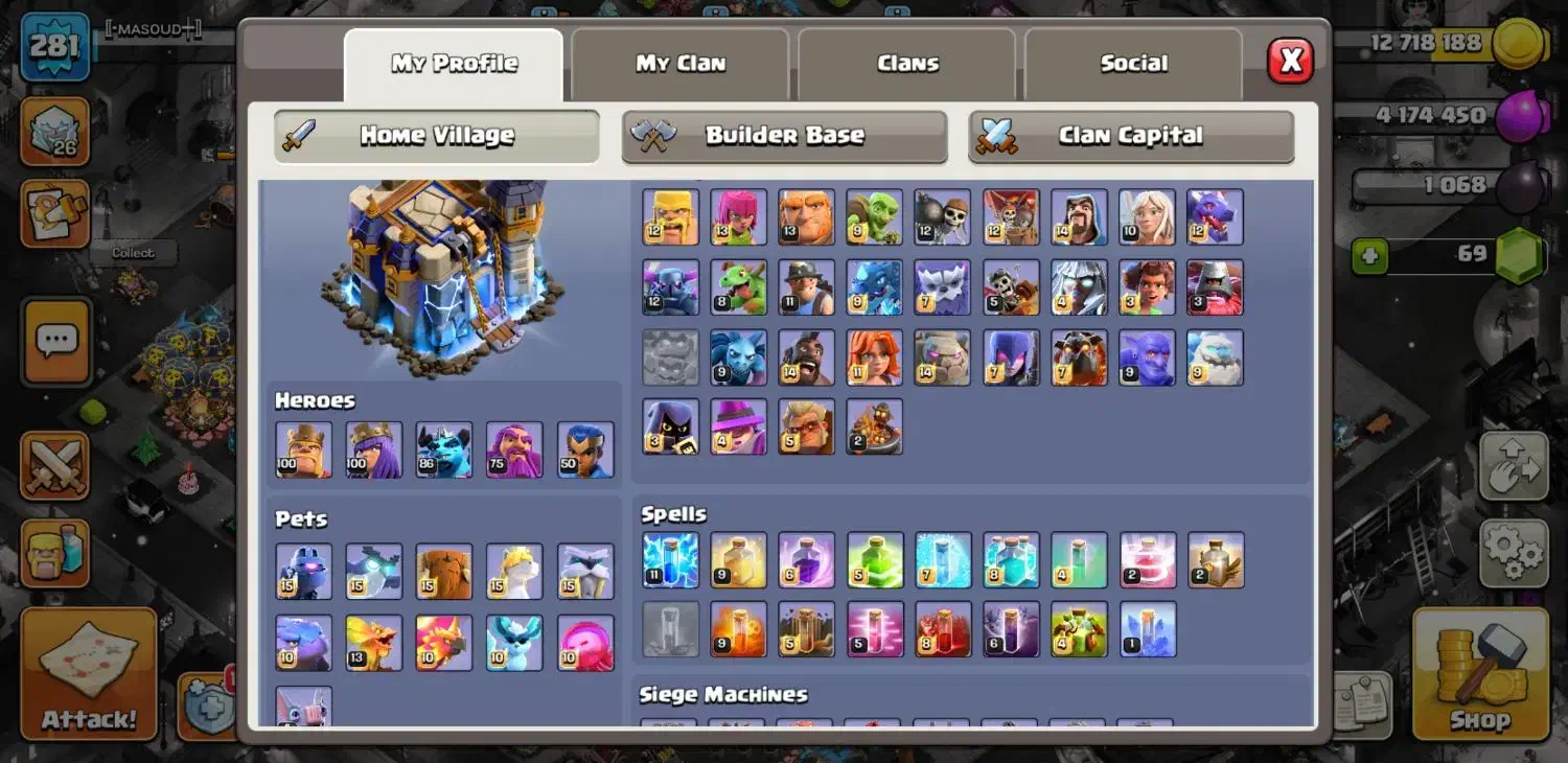 اکانت گاد کلش لول 280|کنسول، بازی ویدئویی و آنلاین|خوی, |دیوار