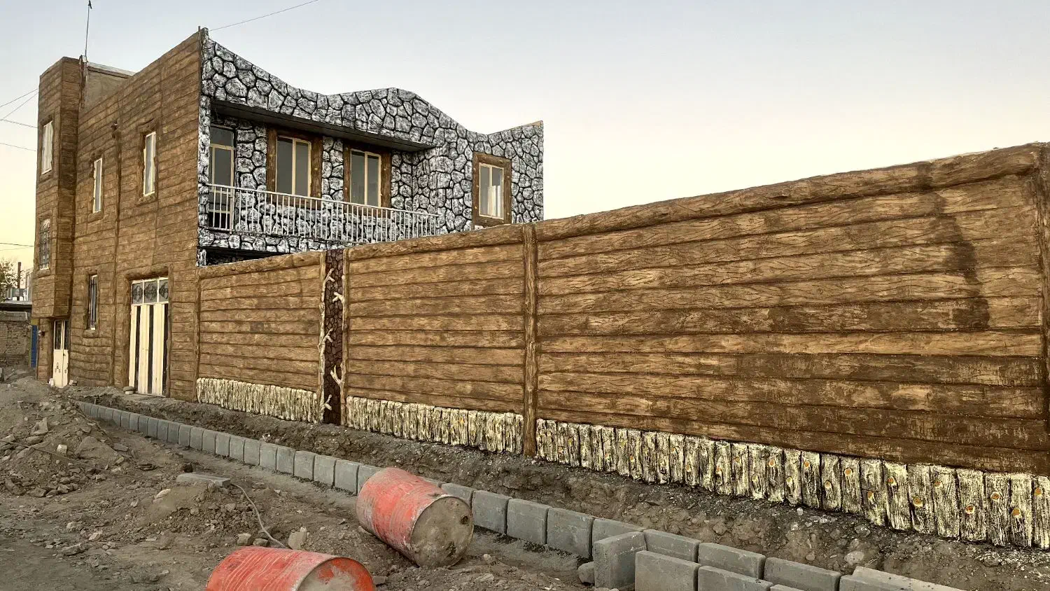 سیمانکاری طرح سنگ ،طرح چوب،آبنما آلاچیق|خدمات پیشه و مهارت|بروجرد, |دیوار