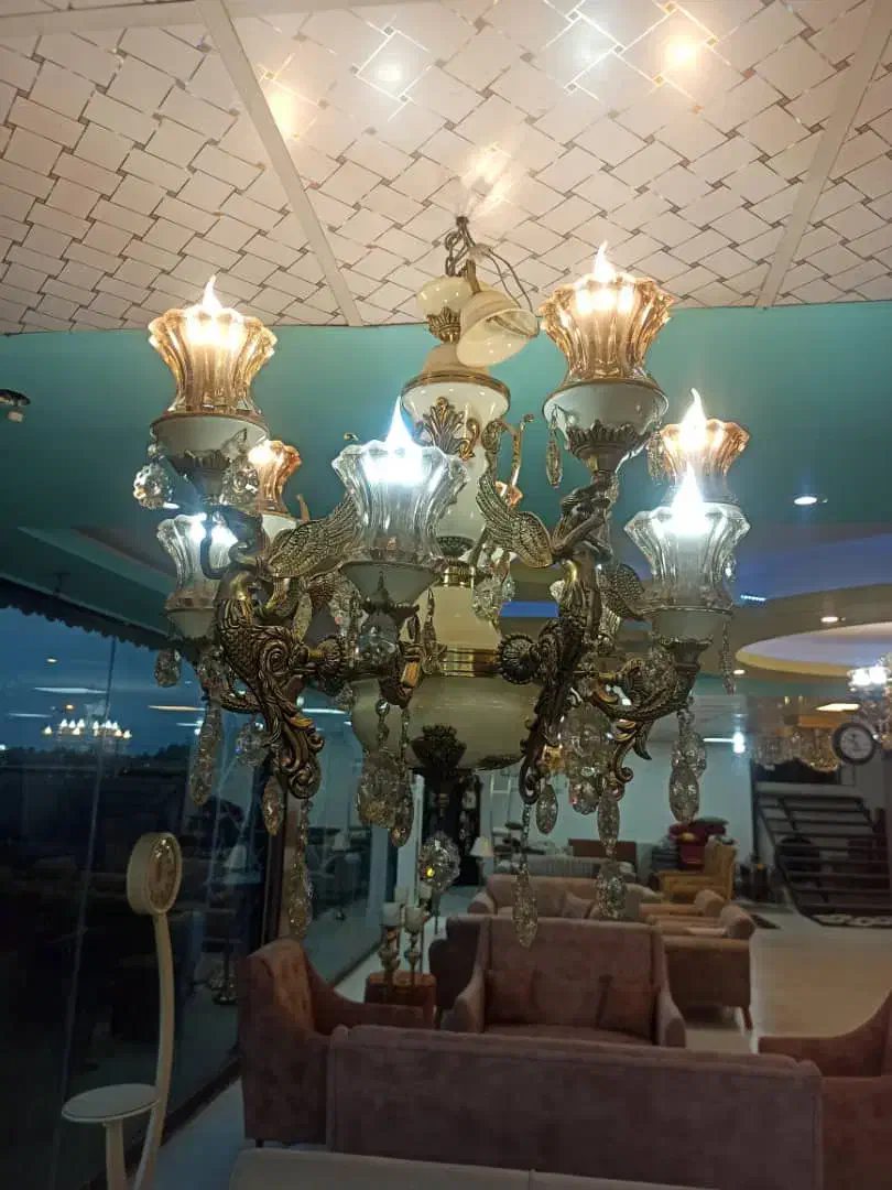 لوستر برنجی|لوستر و چراغ آویز|رشت, آتشگاه|دیوار