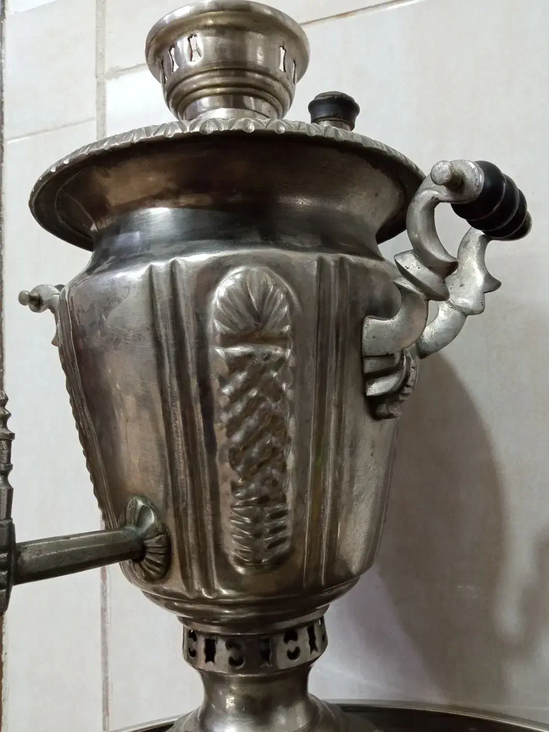 سماور زغالی برنجی قدیمی عتیقه بکر استثنایی درحدنو|کلکسیون اشیاء عتیقه|اصفهان, شیخ اشراق|دیوار