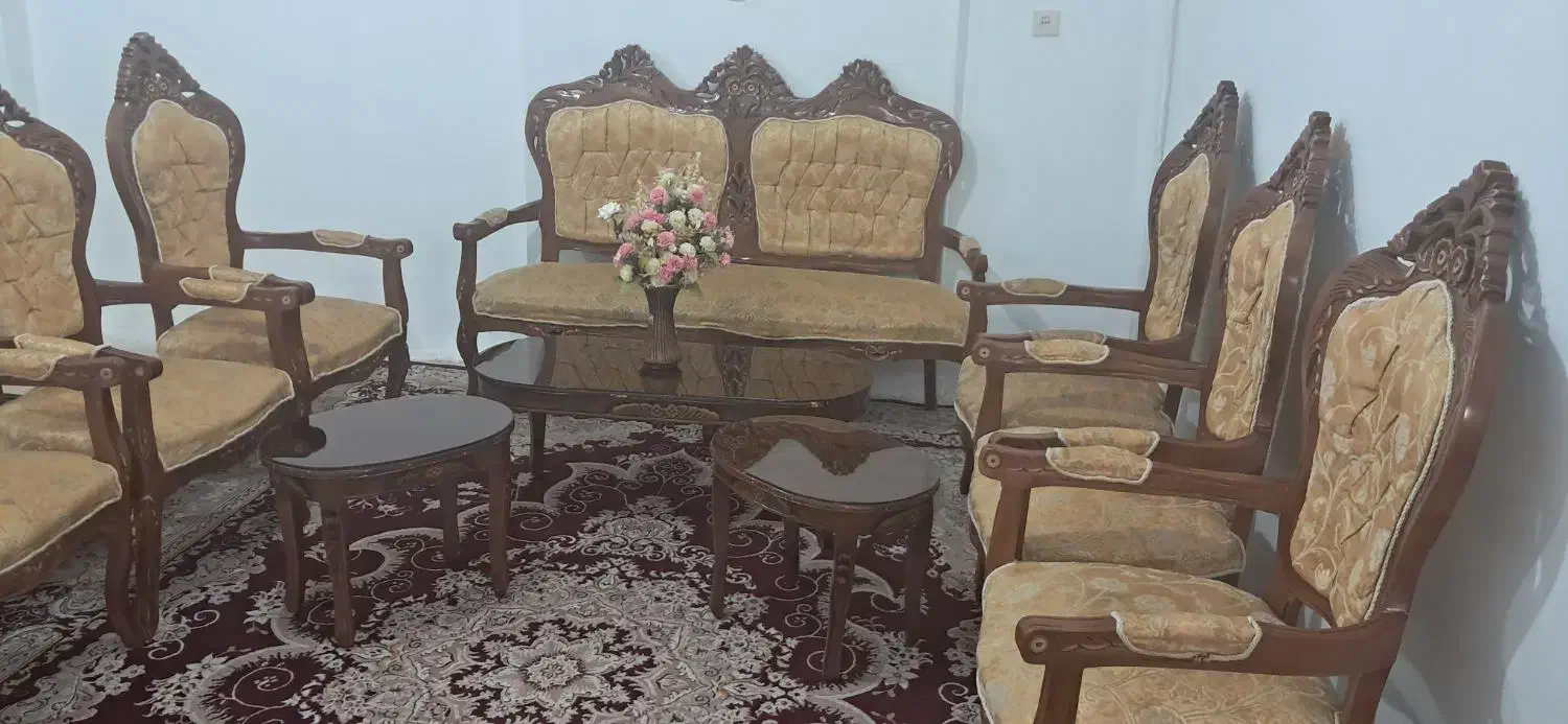 مبل سلطنتی ۹ نفره قیمت مناسب|مبلمان خانگی و میز عسلی|بهار, |دیوار