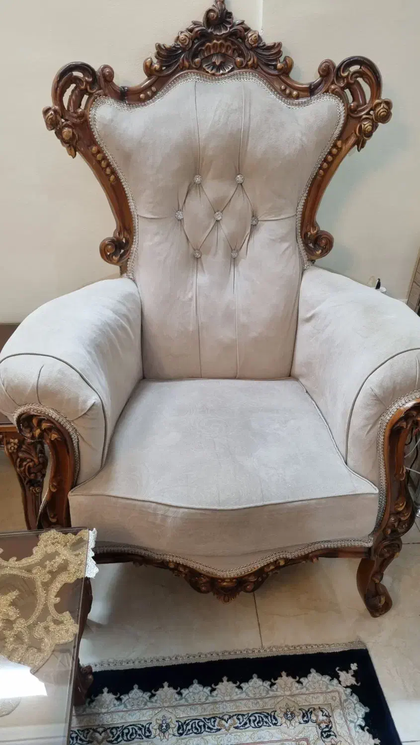 مبل استیل ۷نفره  چوب کاملاسالم با ۳میزعسلی|مبلمان خانگی و میز عسلی|تهران, خانی آباد نو جنوبی|دیوار