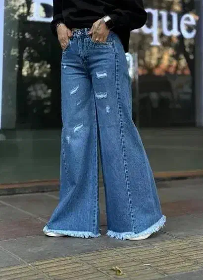 شلوار لی شافل بگ ترند جین درجه 1|لباس|تبریز, |دیوار