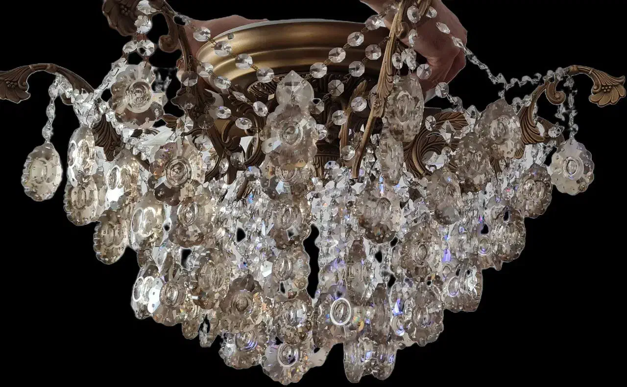 دو عدد لوستر سقفی برنجی|لوستر و چراغ آویز|سنندج, |دیوار