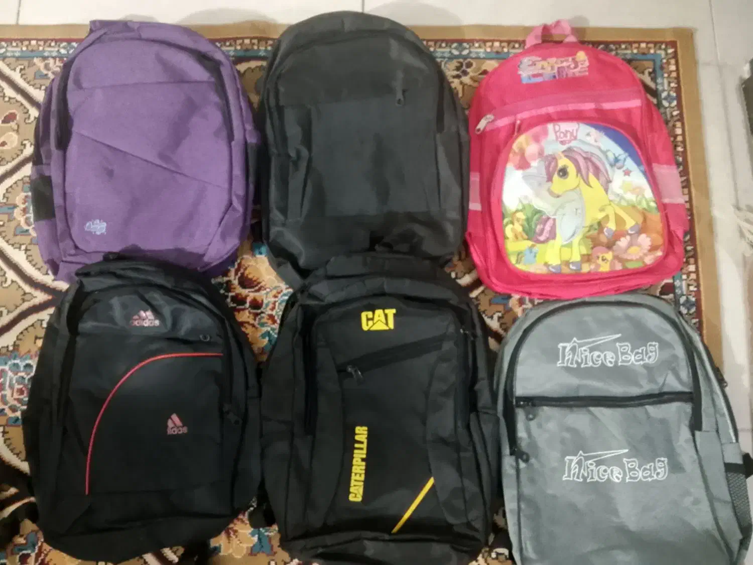 ۶عدد کیف مدرسه ویک جفت کفش سایز ۳۷|کیف، کفش، کمربند|ملارد, |دیوار