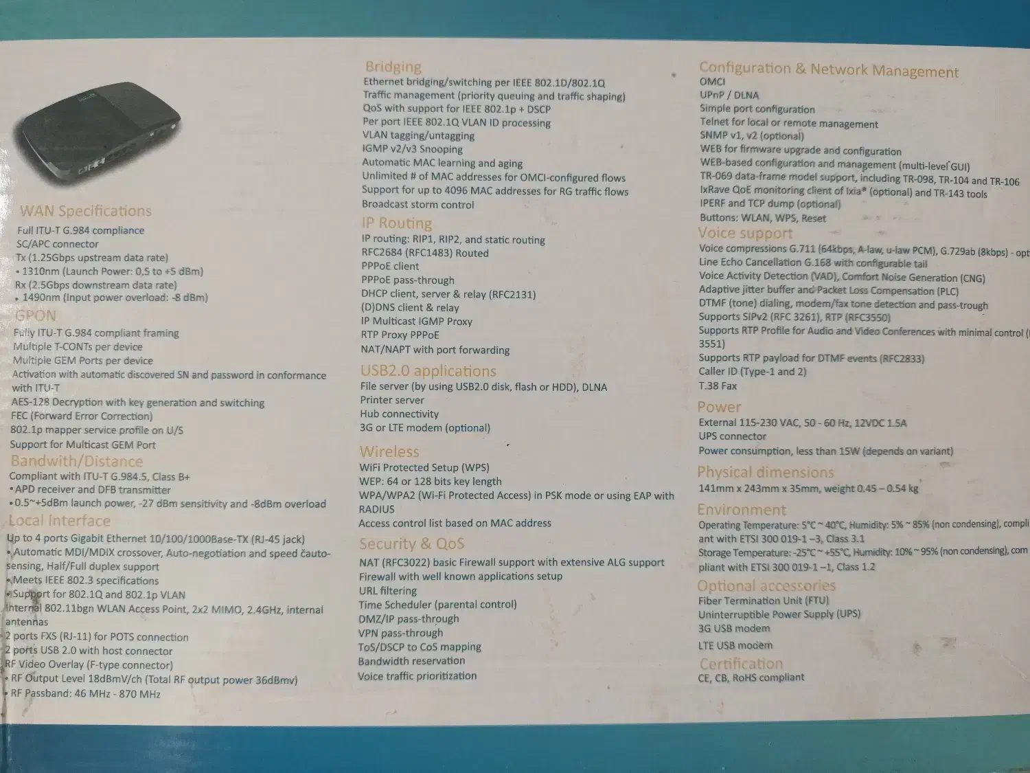 مودم اینترنت مخصوص فیبرنوری برند ESPOD|مودم و تجهیزات شبکه|تهران, بهار|دیوار