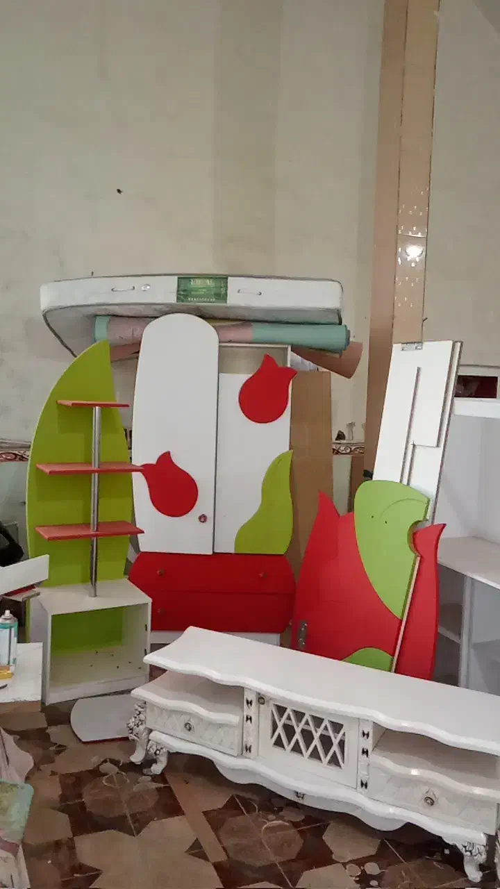 سرویس خواب بچه با تشک|تخت و سرویس خواب|مشگین شهر, |دیوار