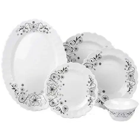 سرویس آرکوپال ۲۵ پارچه گل مشکی|ظروف سرو و پذیرایی|مشهد, یاغون آباد|دیوار