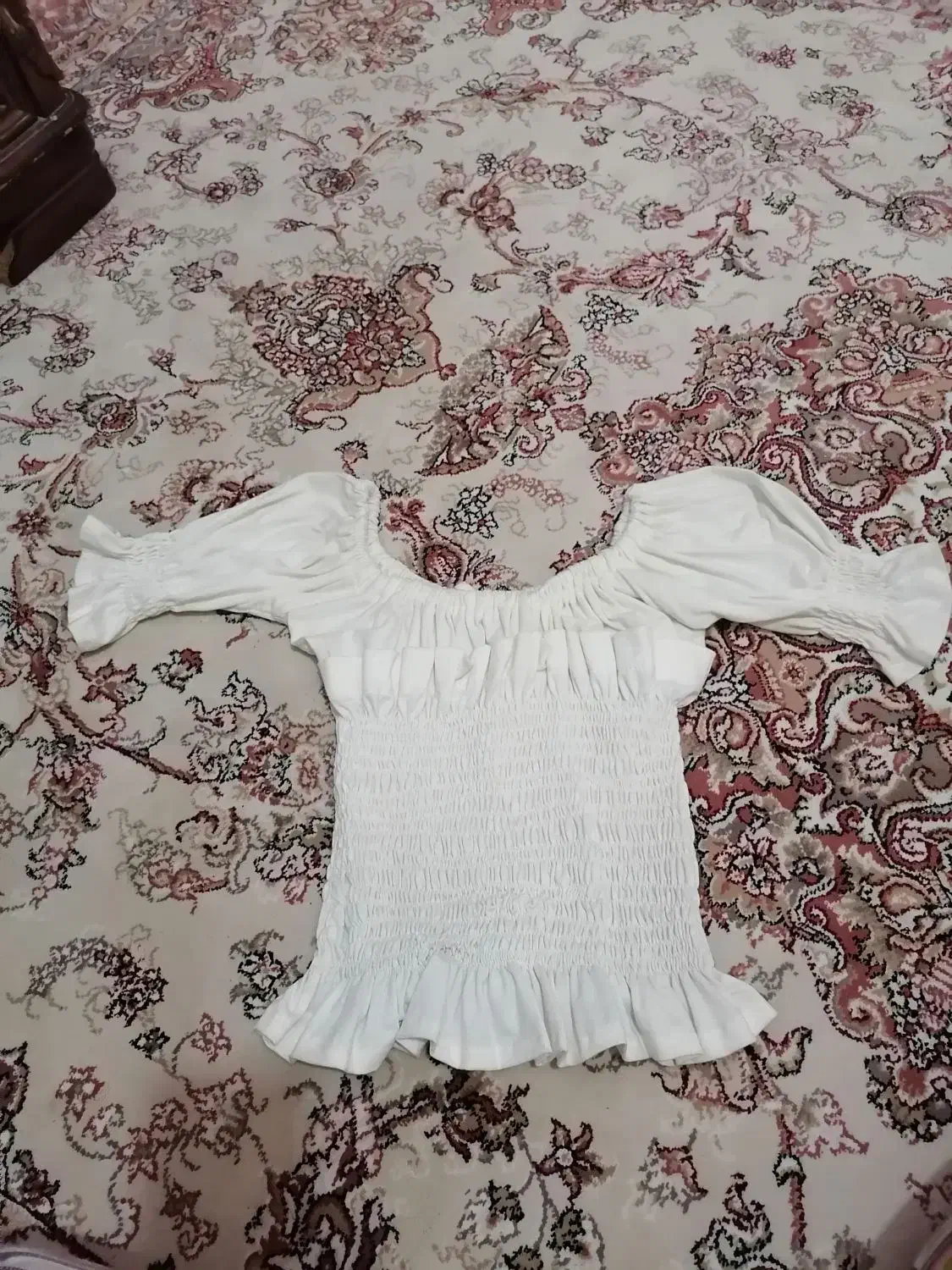 شومیز سفید مجلسی تمام چین|لباس|قم, شاه سید علی|دیوار