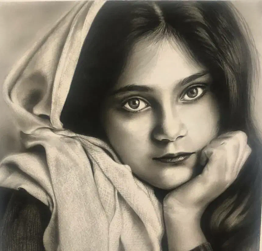 نقاشی سیاه قلم چهره، طراحی چهره، کادو، هدیه|تابلو، نقاشی، عکس|تهران, افسریه شمالی|دیوار