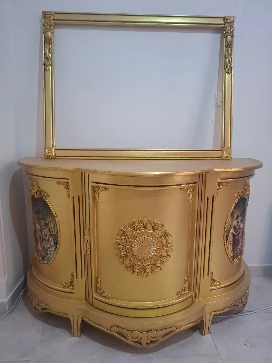 آینه کنسول ورق طلا|بوفه، ویترین، کنسول|تبریز, |دیوار