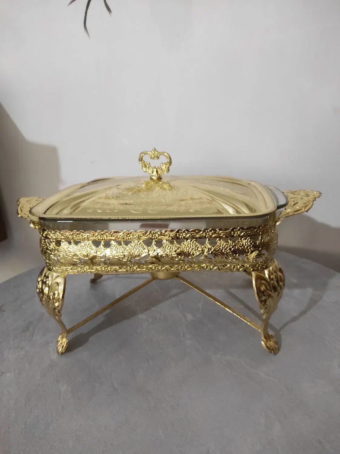 ست سوفله خوری طلایی نو. سوفله مرغ سالاد و سوپ|ظروف سرو و پذیرایی|کاشمر, |دیوار