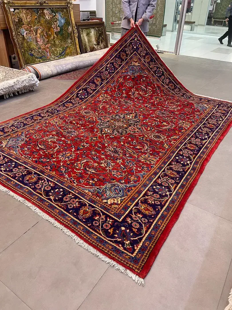 فرش دستباف (بساک)۹ متری ساروق ۲ سانت گوشتدارد|فرش|مشکیندشت, |دیوار