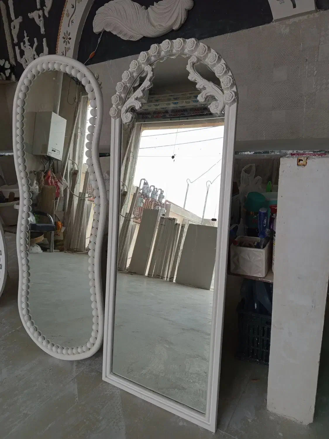 آینه گرد و قدی گچبری شده|آینه|قوچان, |دیوار