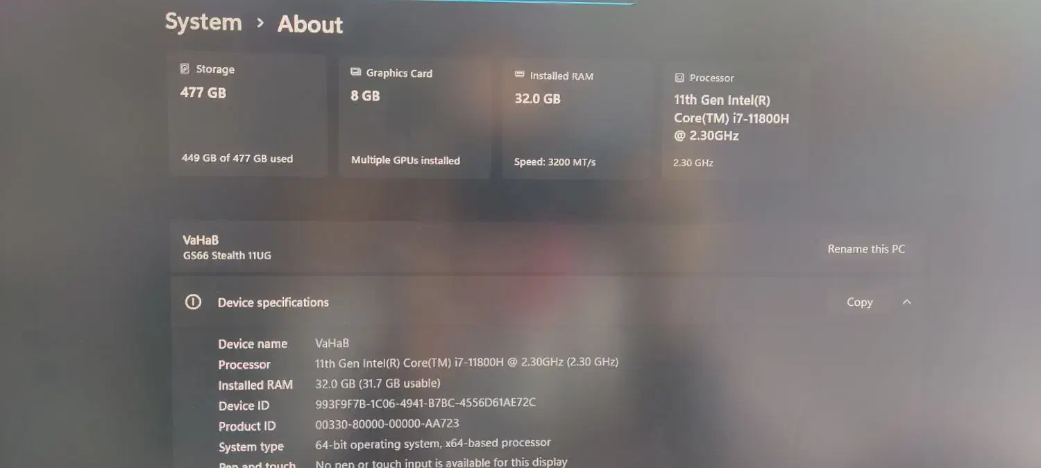 لپ تاپ گیمینگ MSI GS66|رایانه همراه|مشهد, الهیه|دیوار