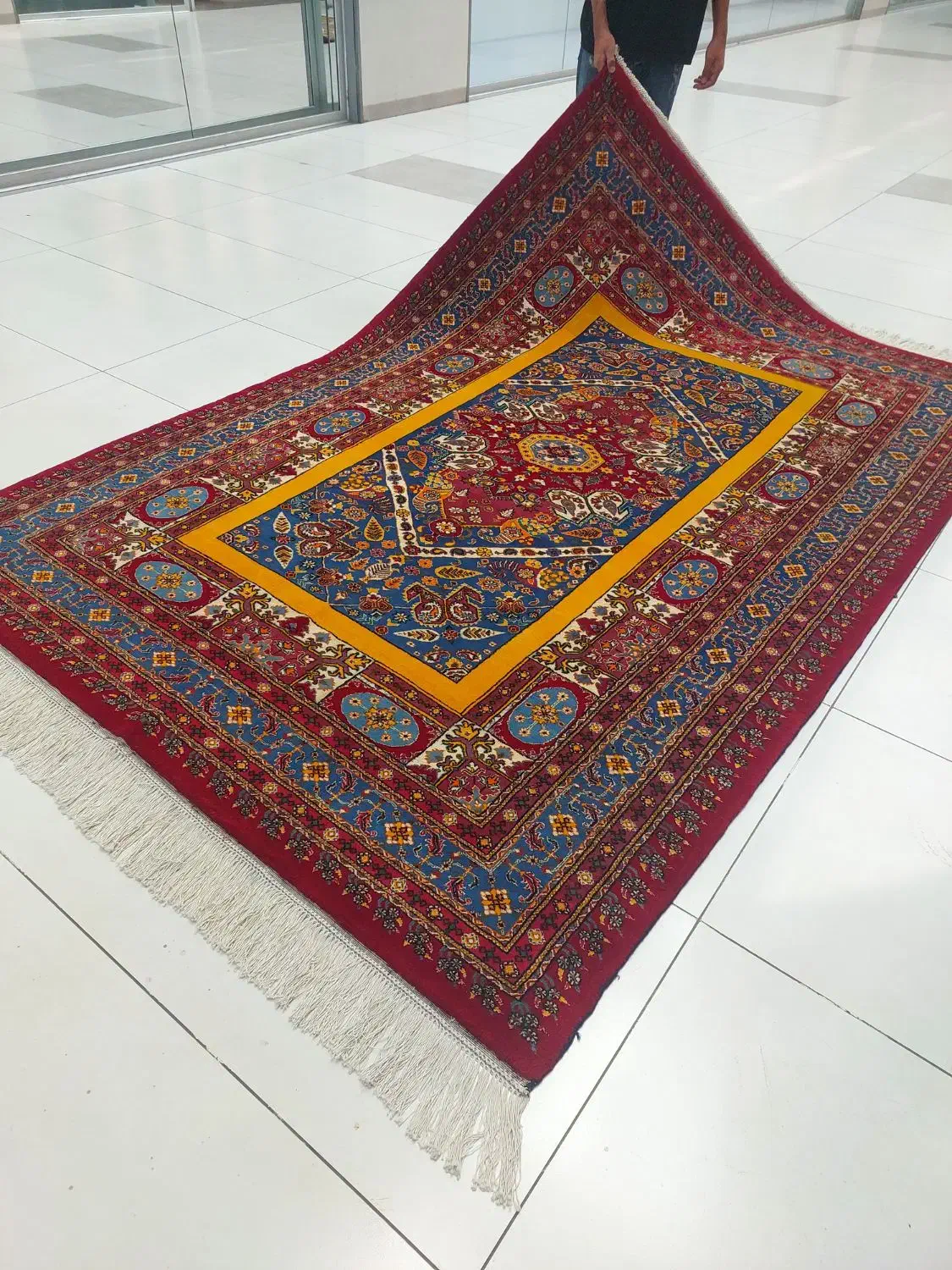 فرش دستباف (بساک)۶ متریهای قشقایی گل ابریشم|فرش|مشکیندشت, |دیوار