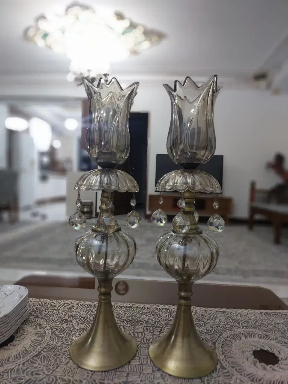 دو عدد لاله شامپاینی ارتفاع50سانت|لوستر و چراغ آویز|فردیس, شهرک ۱۱۰|دیوار