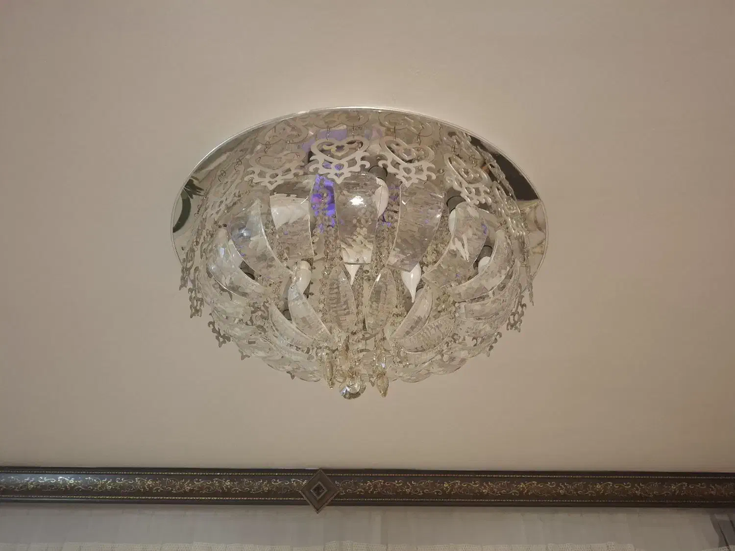 لوستر کریستال سقفی ۲ عدد|لوستر و چراغ آویز|اردبیل, |دیوار