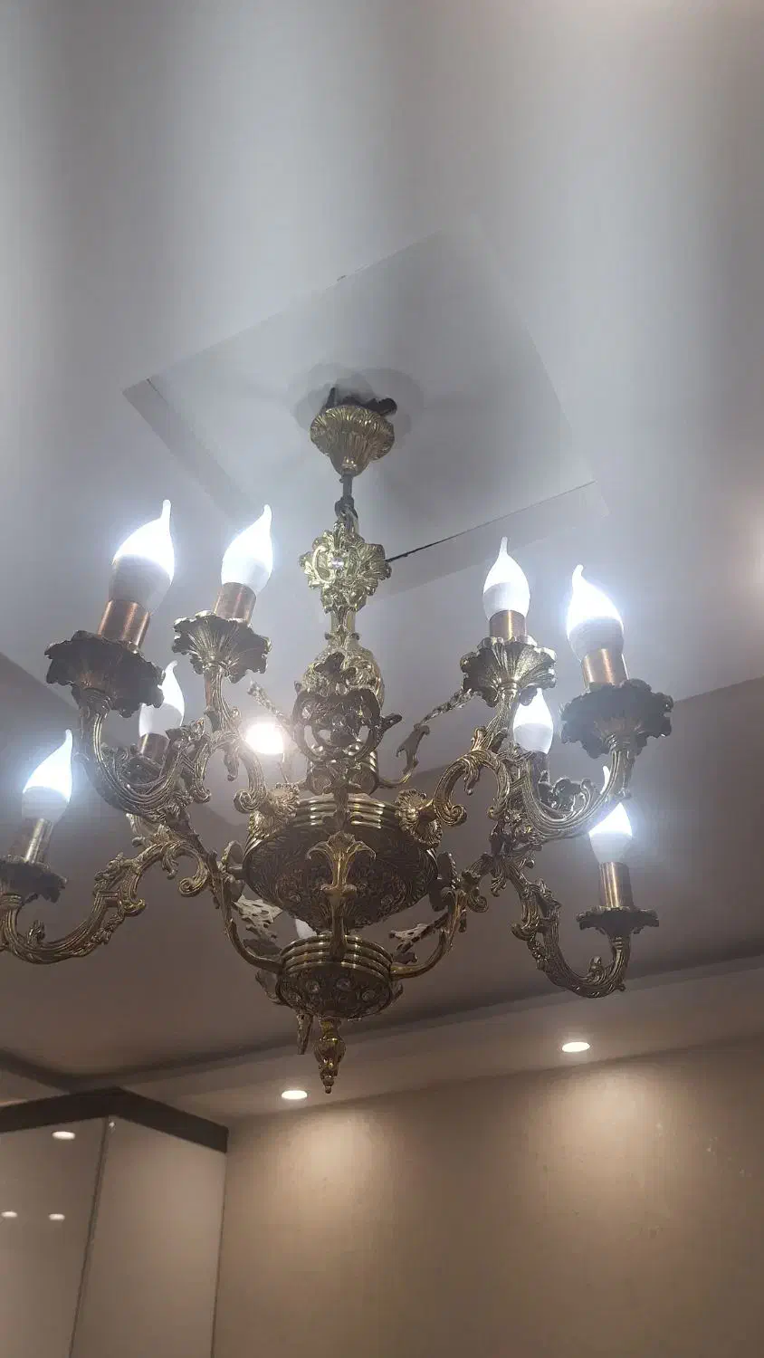 لوستر برنج|لوستر و چراغ آویز|اراک, |دیوار