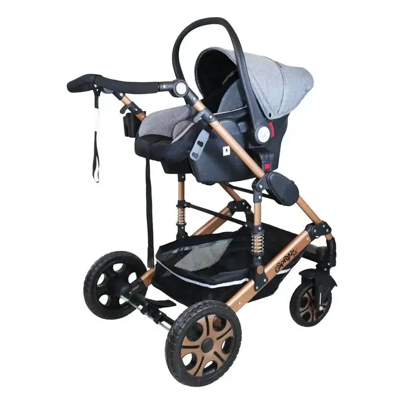 ست کالسکه و کریر اسپرینگ مدل اسپیدا بدنه برنز|کالسکه و لوازم جانبی|شهرکرد, |دیوار