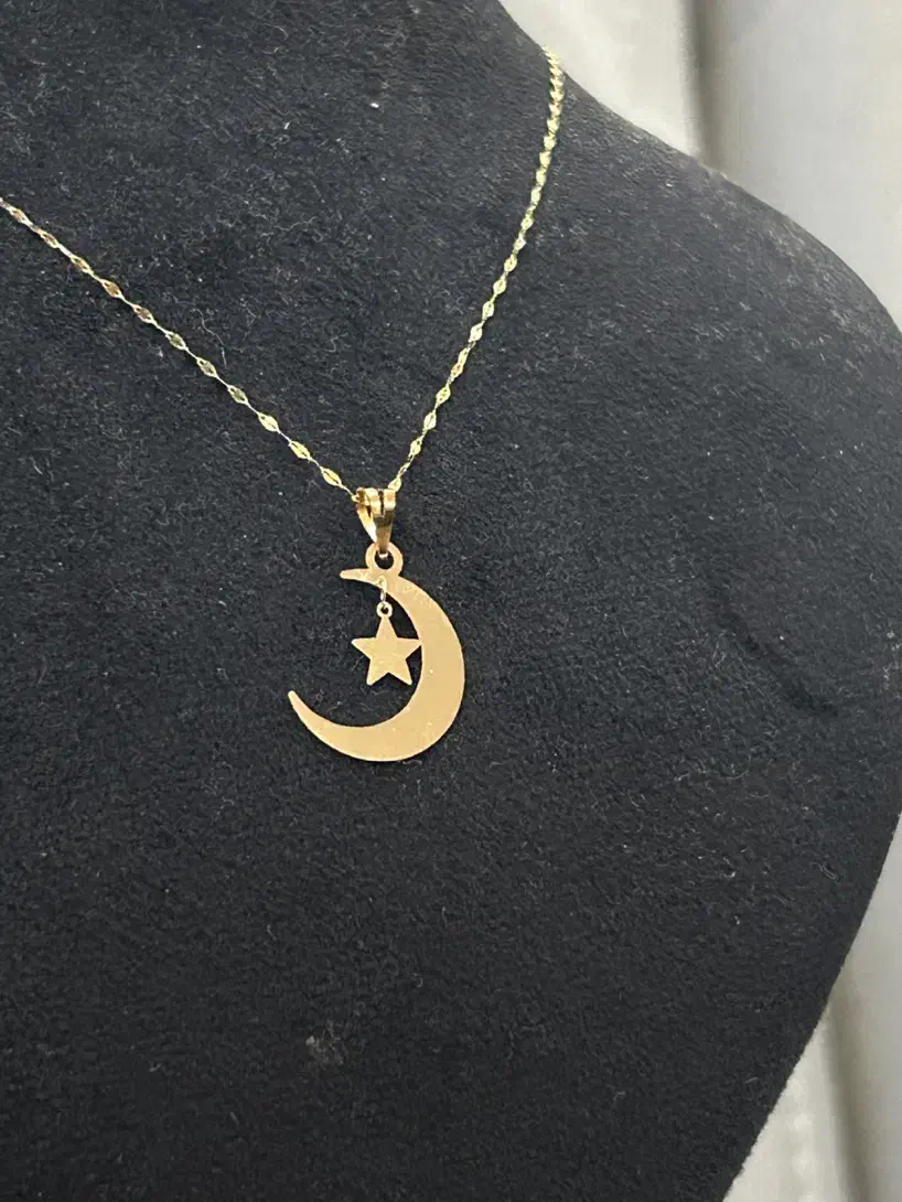 پلاک ماه و ستاره طلا گردنبند طلا زنجیر طلا|جواهرات|تهران, فلسطین (میدان انقلاب)|دیوار