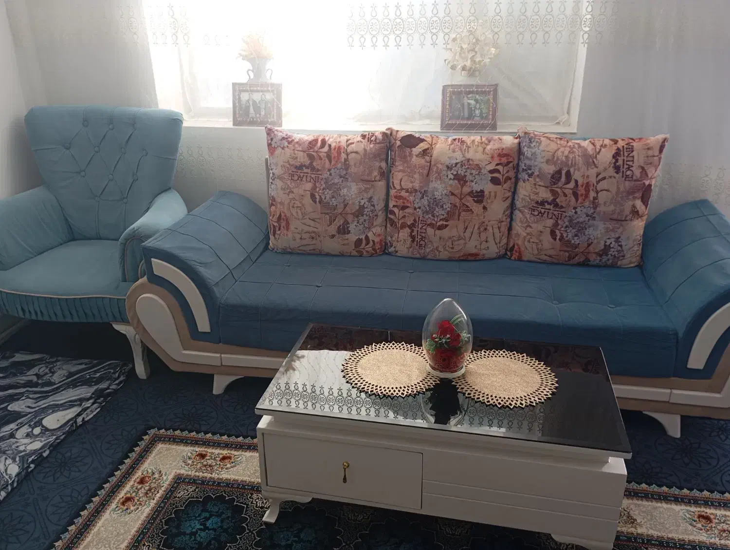 مبل ۸ نفره همراه جلو مبلی نو|مبلمان خانگی و میز عسلی|شوط, |دیوار